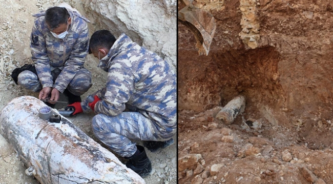 El-Bab'ta temel kazısında bulunan bomba imha edildi